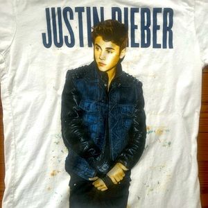 Justin Bieber Large White Tulex T-shirt